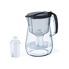 AQUAPHOR Opal 12-Cup Water Filter Pitcher in Black with Easy Fill Flip-Top Lid and B15 Filter