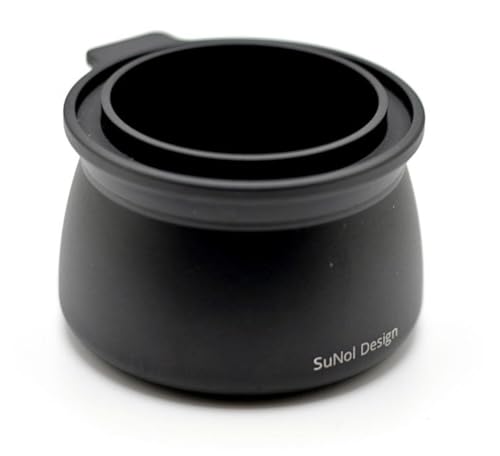 Custom dosing cup for 54mm portafilters designed for Breville espresso machines with a unique lid for easy grinder activation