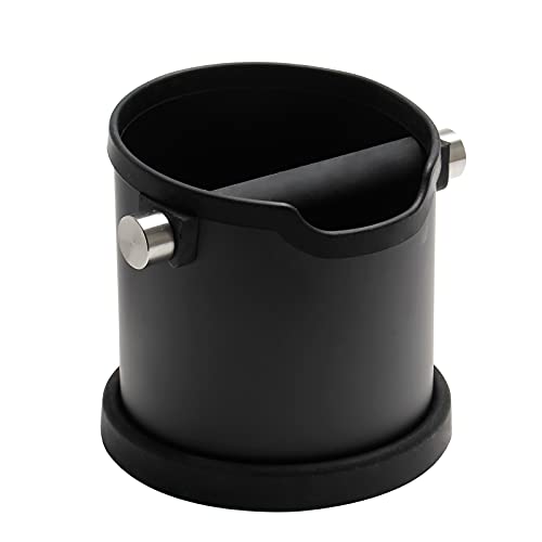 DIBTSA 60.8oz Stainless Steel Coffee Knock Box with Removable Knock Bar and Non-Slip Base for Espresso Grounds Disposal