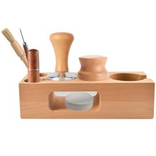 51mm Espresso Tool Kit with Wooden Tamper Station and Essential Accessories, including Tamper, Coffee Distributor