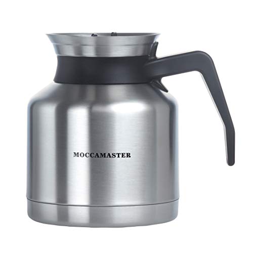 Technivorm Moccamaster 1L Thermal Carafe in silver stainless steel with brew-thru lid for keeping coffee hot up to an hour