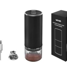 Wirsh Mill Master Slim Rechargeable Coffee Grinder with Stainless Steel Conical Burr and 80 Grind Settings, Compact Electric Grinder