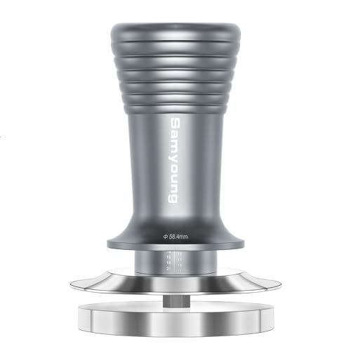 Samyoung 58.4mm Espresso Tamper with 30lbs Calibrated Spring – Precision Tamping Tool for Consistent Coffee Extraction