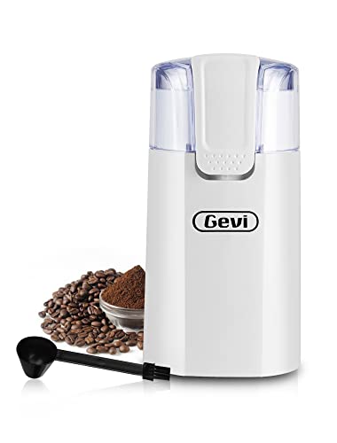 Gevi Electric Stainless Steel Coffee Grinder - Noiseless Operation for Espresso and Brewed Coffee, Compact Design with Adjustable Grind Settings