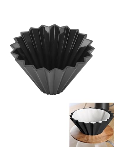 ZLXHDL Origami Cone Pour-Over Coffee Dripper - Premium Resin, Reusable with Unique Design for V60 Filters  