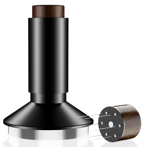 51mm espresso tamper with 2-in-1 functionality, featuring a magnetic detachable design, aluminum alloy handle, and natural wood top, ideal for perfect coffee tamping and distribution.