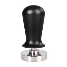 51mm Calibrated Coffee Tamper with Spring-Loaded Mechanism and Stainless Steel Base - Black Aluminum Handle for Perfect Espresso Tamping