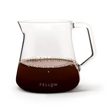 Fellow Mighty Small Glass Carafe - 16.9 oz borosilicate glass coffee and tea carafe with no-drip spout and sturdy handle