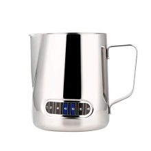 600ml Stainless Steel Milk Frothing Pitcher with Thermometer - Perfect for Cappuccinos, Lattes, and Coffee Art