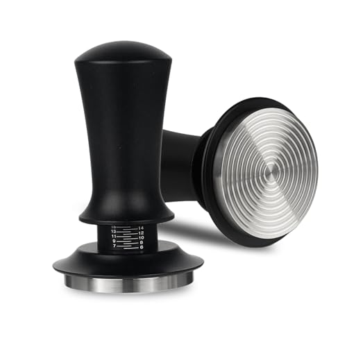 ZVJV 51mm Espresso Tamper with Ripple Base – Premium Calibrated Spring Loaded Coffee Tamper for Espresso Machines