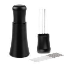WDT Tool with 10x0.35mm Stainless Steel Needles and Aluminum Handle for Espresso – Includes Extra Needles and Stand for Consistent Coffee Extraction
