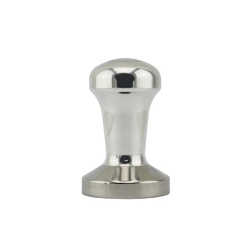 Rhino 58mm Tamper with silver anodised aluminum handle and stainless steel flat base, designed for precise and comfortable espresso preparation.