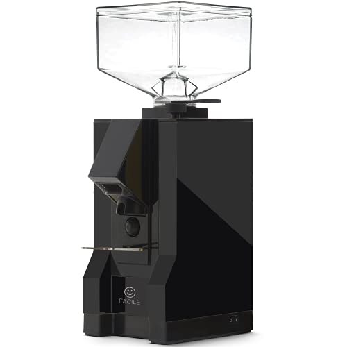 Eureka Mignon Facile Espresso Grinder with micrometric adjustment, silent system technology, and 50mm flat burrs, designed for precise and quiet coffee grinding.