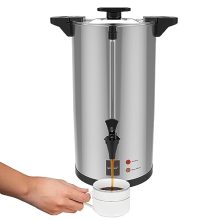 Valgus 12L Stainless Steel Coffee Urn - 80-Cup Percolator with Automatic Temperature Control for Events and Catering