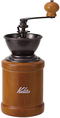 Kalita Hand Coffee Grinder - Manual Adjustable Grinder with Antique Wood Design for Outdoor and Camping Use