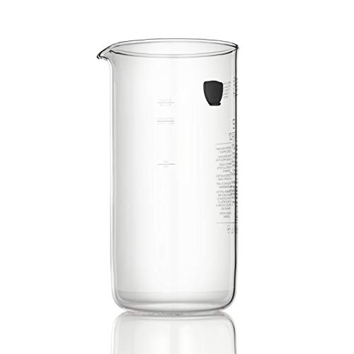 ESPRO 32oz Replacement Glass with safety-lock tab securely placed inside an Espro French press.