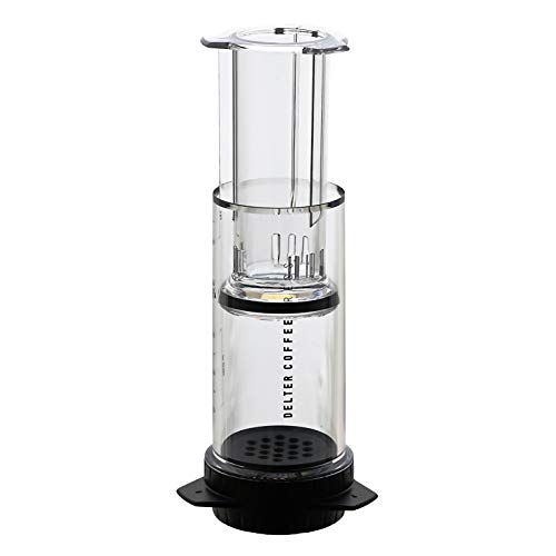 Delter Coffee Press 400ml – Transparent Grey Portable Coffee Maker with Jet Seal and Injection Brewing System