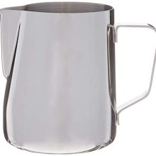 Rhino Coffee Gear 20 oz Milk Pitcher – Durable stainless steel pitcher with a polished finish and ergonomic handle, perfect for frothing milk and creating latte art