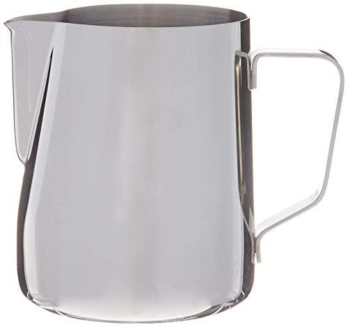 Rhino Coffee Gear 20 oz Milk Pitcher – Durable stainless steel pitcher with a polished finish and ergonomic handle, perfect for frothing milk and creating latte art