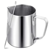 12oz Black Stainless Steel Milk Frothing Pitcher with Latte Art Pen – Ideal for Cappuccino and Latte Art