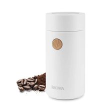 Compact Aroma Housewares Mini Coffee Grinder with Stainless Steel Blades and Transparent Lid