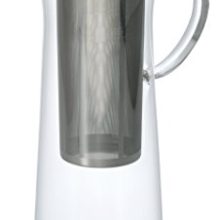Hario Cold Brew Coffee Pitcher 1000ml with Heatproof Glass, Stainless Steel Strainer, and Glass Handle - Made in Japan