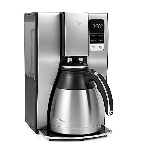 Mr. Coffee 10-Cup Thermal Programmable Coffeemaker in Stainless Steel with Strong Brew Selector and Removable Water Reservoir