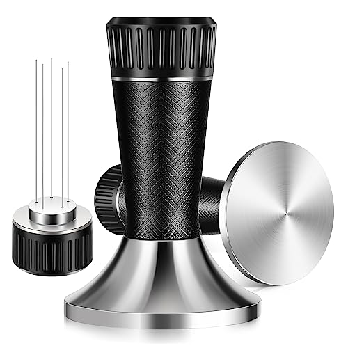 53mm Espresso Tamper with WDT Tool - Durable Stainless Steel Coffee Stirrer for Even Extraction and Consistent Espresso