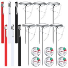 Konohan Milk Frothing Thermometer Set – Stainless Steel Food Thermometers with Clips and Color-Coded Sleeves