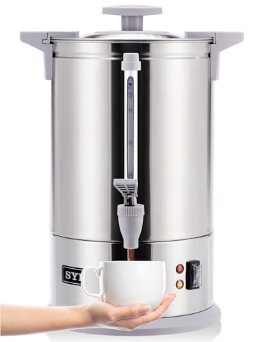 Commercial Grade 100-Cup Stainless Steel Coffee Maker with Spigot Dispenser – Ideal for Catering and Large Events