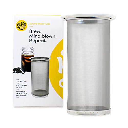 Brew Tube Cold Brew Coffee Maker with Stainless Steel Mesh Filter for Wide-Mouth Mason Jars