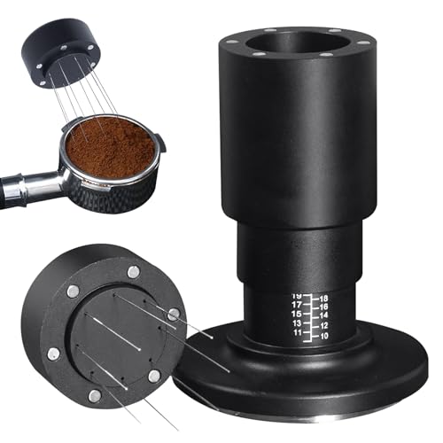 53mm Espresso Tamper with WDT Tool – 2-in-1 Coffee Accessory featuring Stainless Steel Base and 8-Needle Distribution Tool for Perfect Espresso Shots.