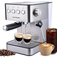 GOTMORE Stainless Steel Espresso Machine with Milk Frother – 15 Bar Pressure, 60.8oz Water Tank for Home Coffee Brewing