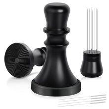 2-in-1 Espresso WDT Tool and Coffee Tamper Set with 58mm Ripple Base and Stainless Steel Needles