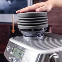 Silicone Bellow for Breville Espresso Machines - Extended hopper accessory designed for effective coffee residue removal, featuring food-grade, BPA-free silicone material, and compatibility with various Breville models.