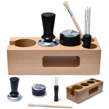 5-in-1 Espresso Tamping Station Set with 58mm Tamper, Distributor, Stirrer, Cleaning Brush, and Organizer