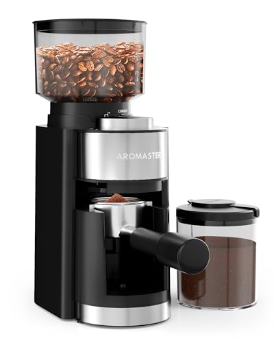 Aromaster Burr Coffee Grinder with 25 grind settings and 51-53mm portafilter holder