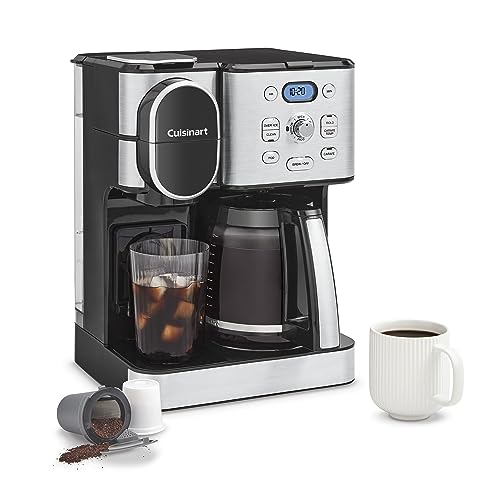 Cuisinart SS-16 Coffee Maker in Stainless Steel with 12-Cup Carafe and Single-Serve Brewer.