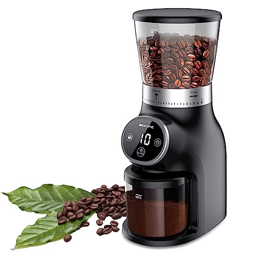 BEEONE Conical Burr Coffee Grinder with touchscreen control, featuring 31 precise grind settings and a 100g bean holde