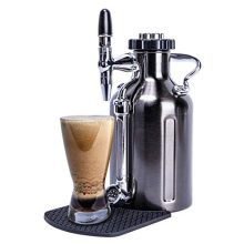 "GrowlerWerks uKeg Nitro Cold Brew Coffee Maker – 50 oz Black Chrome with Precision Cold Brew Infuser and Nitrotap Technology