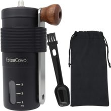 Manual Coffee Grinder with Ceramic Burrs – Portable Hand Crank Coffee Mill with Stainless Steel
