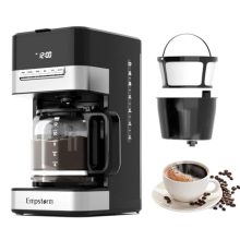 Empstorm Programmable Drip Coffee Maker with Glass Carafe and Digital Display, Perfect for Home and Office Use