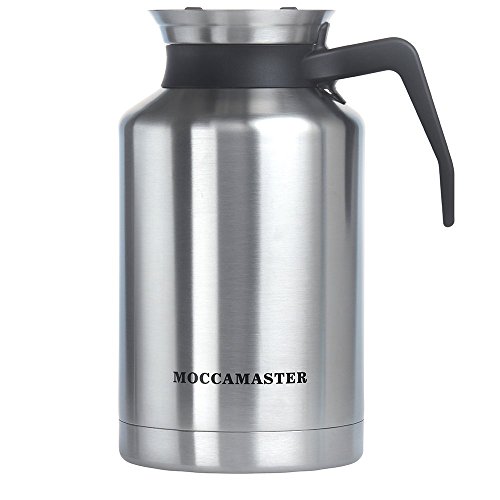 Technivorm Moccamaster 59863 60 oz Thermal Carafe with Brew Thru Lid and Travel Lid, Stainless Steel Coffee Carafe