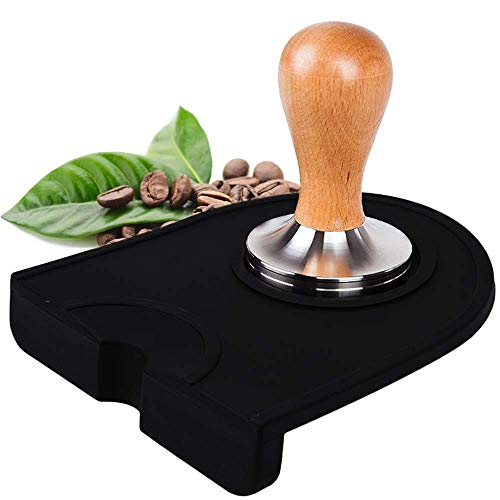 51mm Espresso Tamper Set with Wooden Handle and Silicone Mat – Professional Barista Tools for Perfect Coffee Brewing