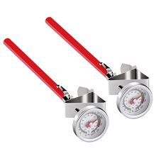 Instant Read Pocket Milk Frothing Thermometer with Stainless Steel Probe and Clip - 2 Pack for Coffee and Food