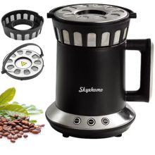 One-Touch Coffee Roaster with Cooling Mode for Home Use, 1200W, Medium and Dark Roast Options, Includes Measuring Spoon and Brush