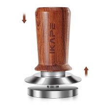 58.35mm Spring-Loaded Espresso Tamper with Walnut Wooden Handle - Premium Stainless Steel Coffee Tool for 58mm Portafilters