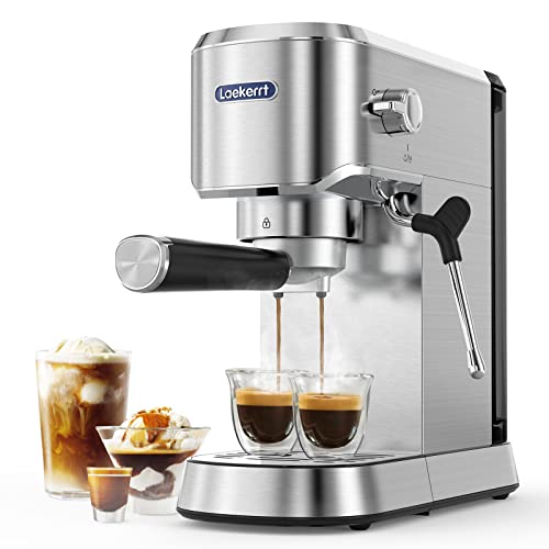 Laekerrt 20 Bar Espresso Machine with Milk Frother and Stainless Steel Design