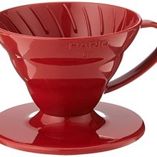 Hario V60 Plastic Coffee Dripper Size 01 in Red - Ideal for 1-2 Cups, Lightweight and Easy to Clean