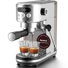 Neretva 20 Bar Espresso Machine with LED Display and Milk Frother - Compact and Stylish Coffee Maker for Home or Office Use 